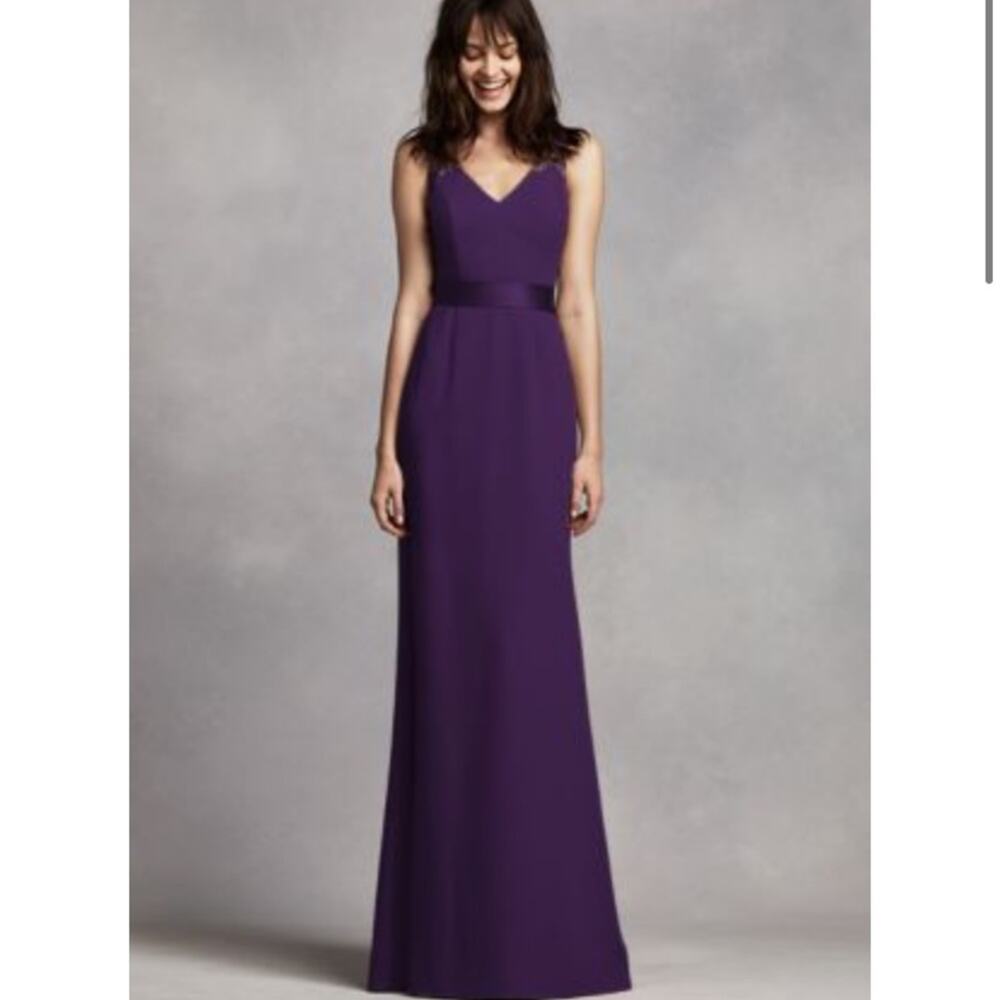 White by Vera Wang Bridesmaid or Formal Dress in Purple Plum Crepe
